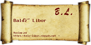 Baló Libor névjegykártya